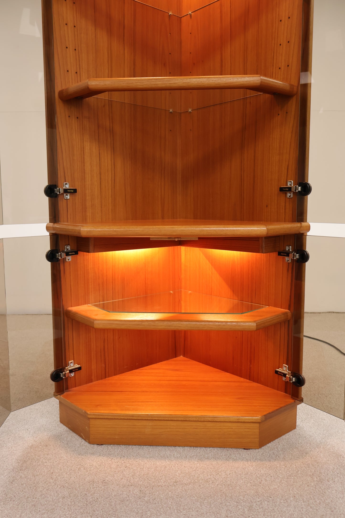 Teak Corner Display Unit by Turnidge