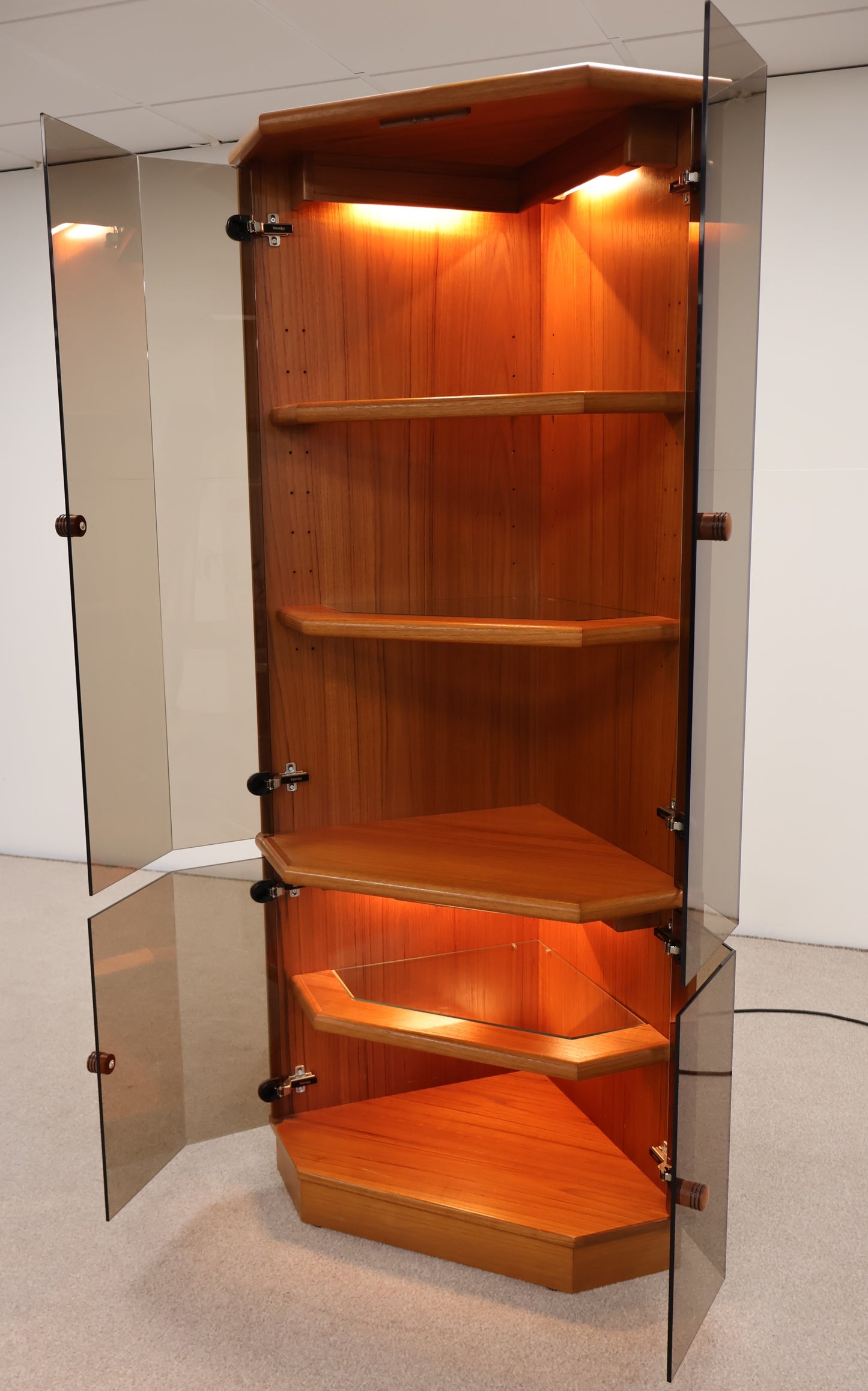 Teak Corner Display Unit by Turnidge