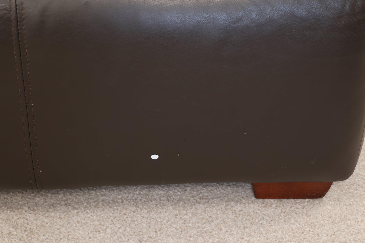 Dark Brown Sofa and Footstool