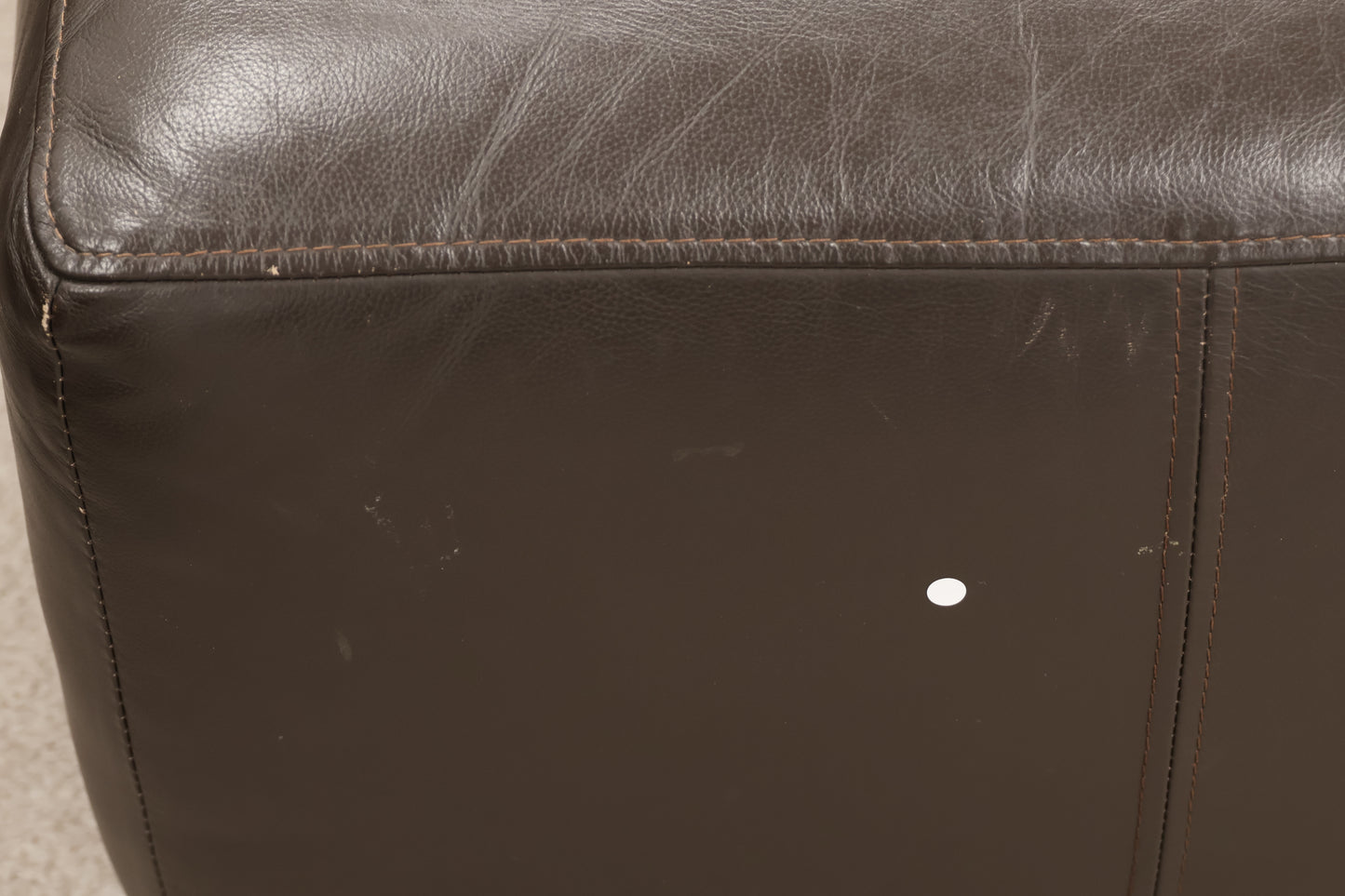 Dark Brown Sofa and Footstool