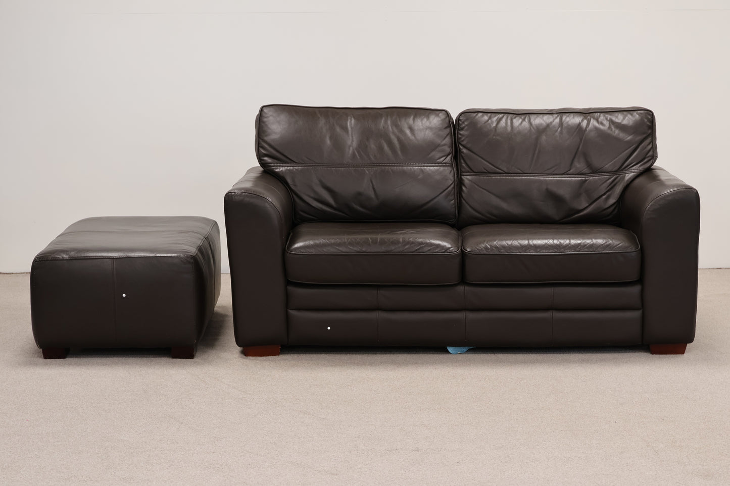 Dark Brown Sofa and Footstool