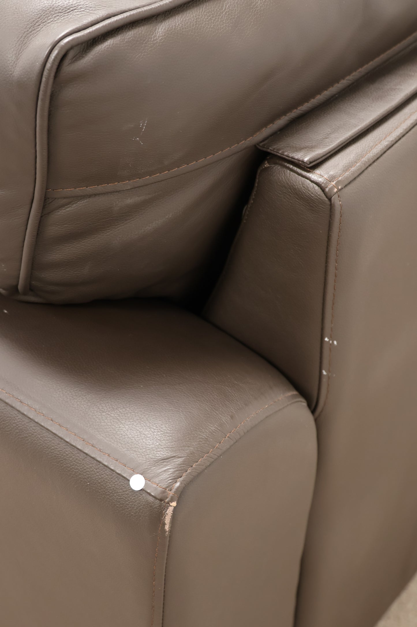 Dark Brown Sofa and Footstool
