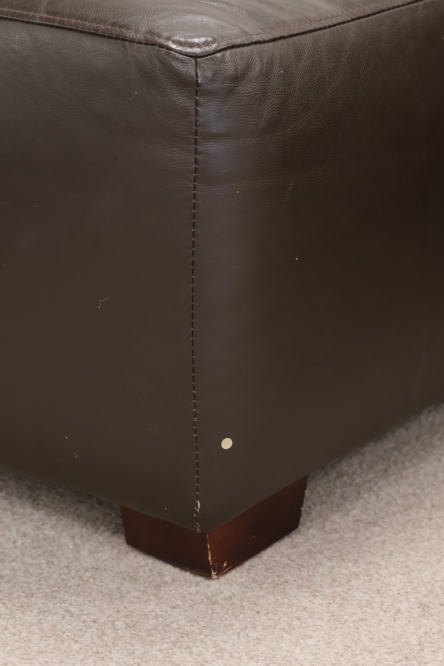 Dark Brown Sofa and Footstool