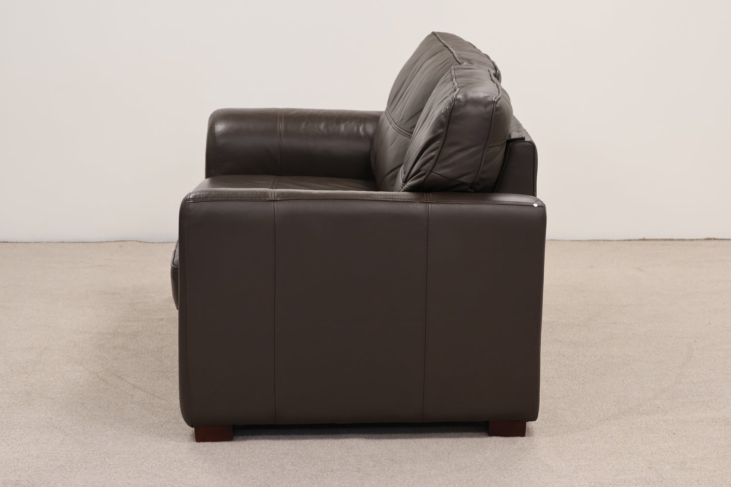 Dark Brown Sofa and Footstool
