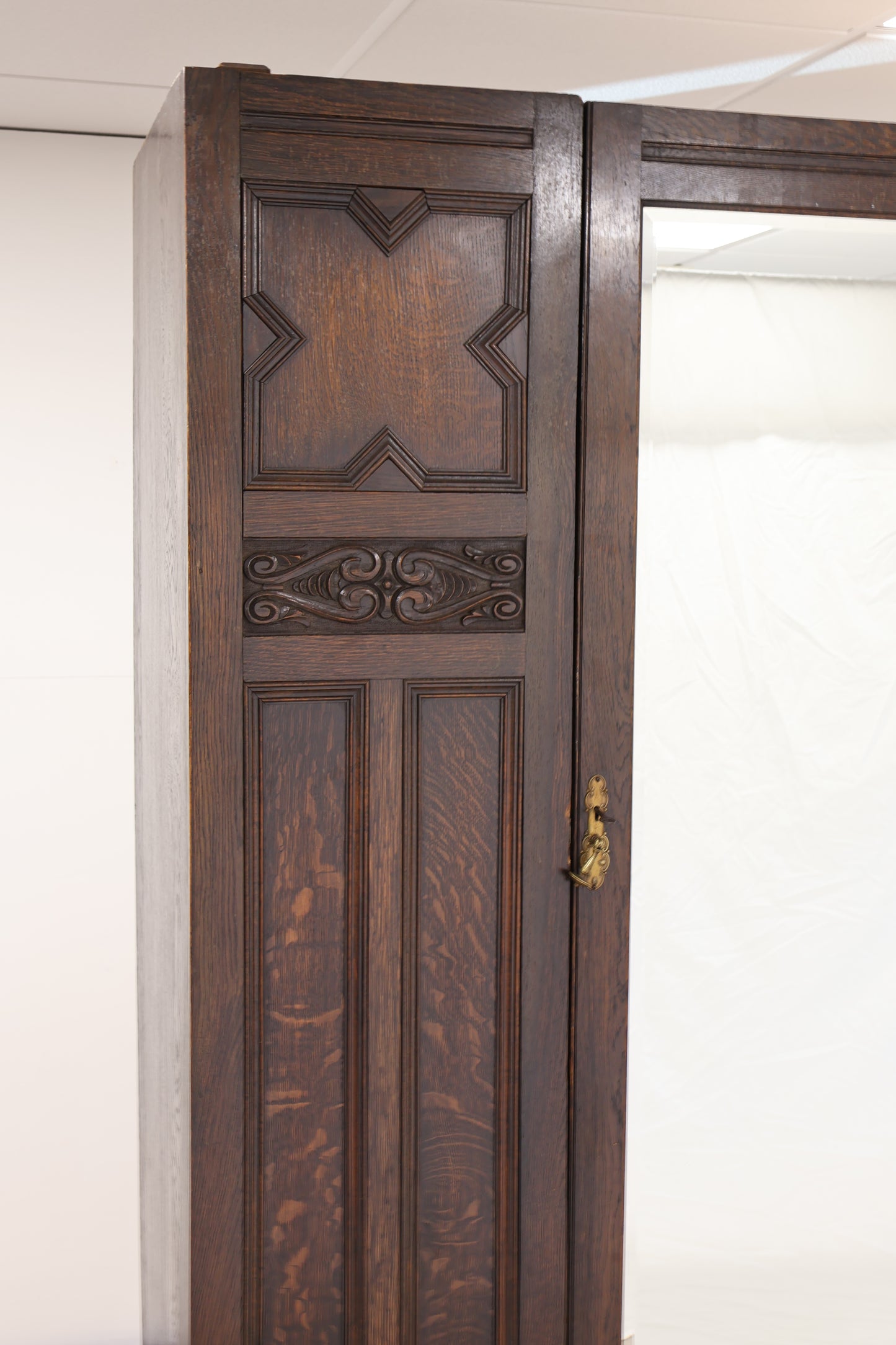 Vintage Dark Wood Wardrobe