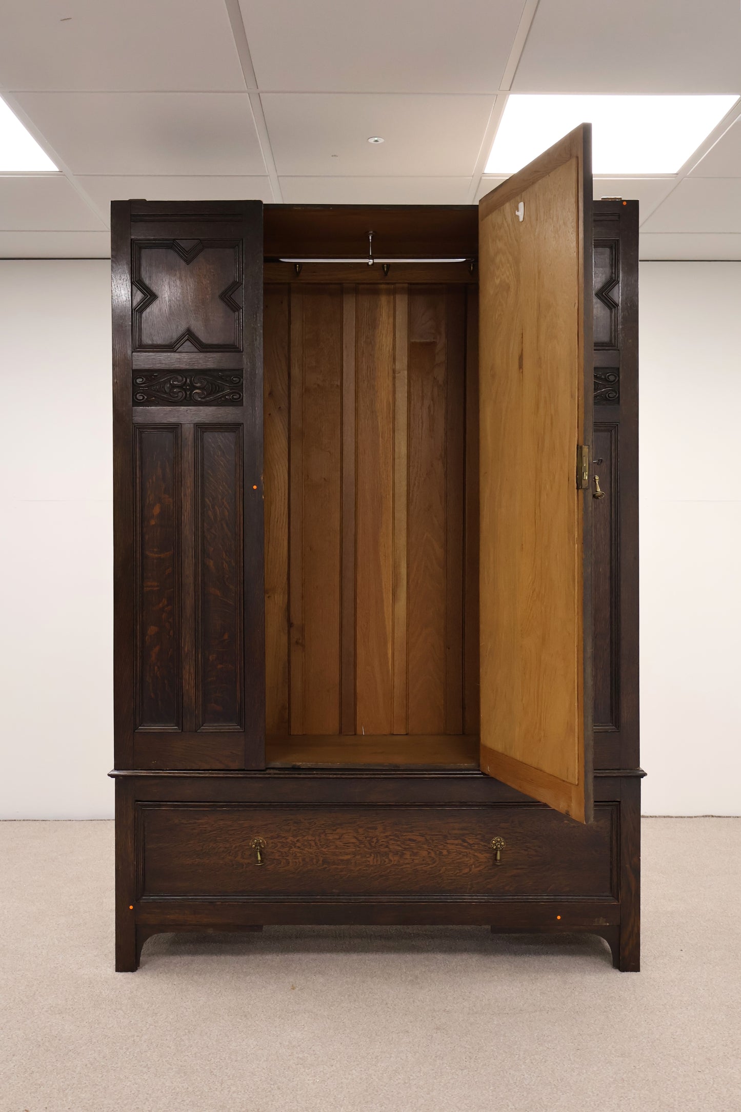 Vintage Dark Wood Wardrobe