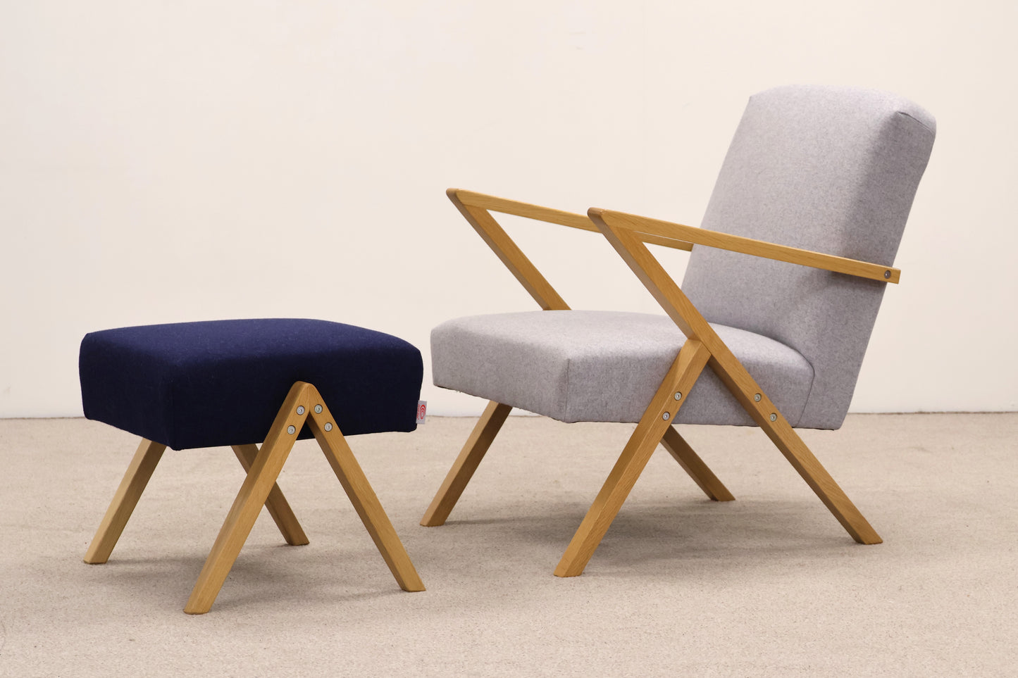 Designer Armchair & Footstool by Sternzeit