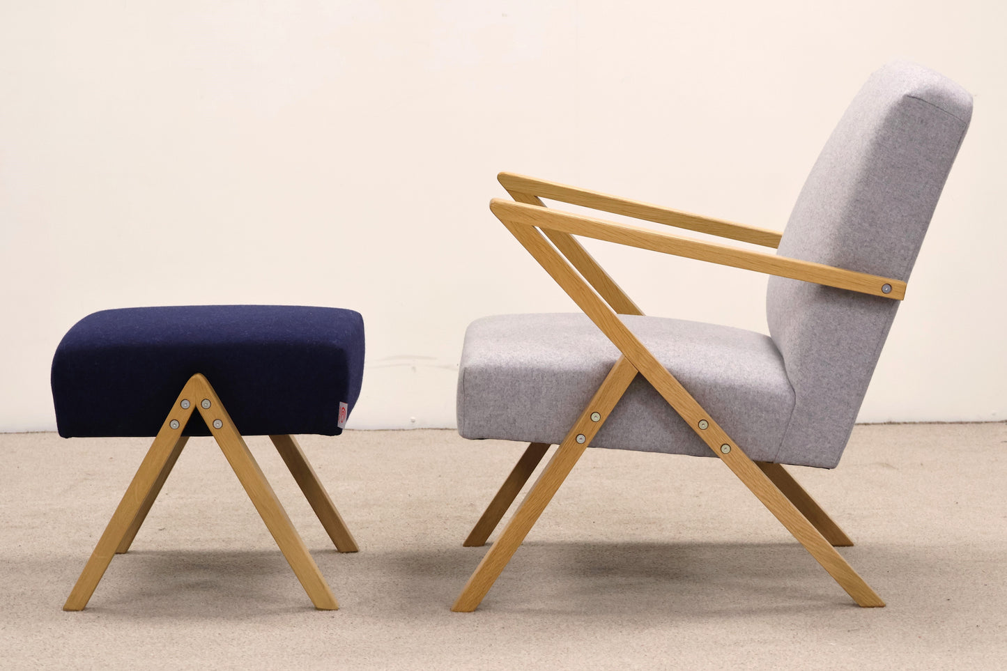 Designer Armchair & Footstool by Sternzeit