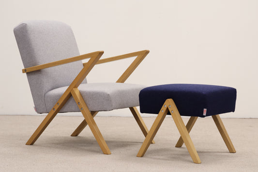 Designer Armchair & Footstool by Sternzeit