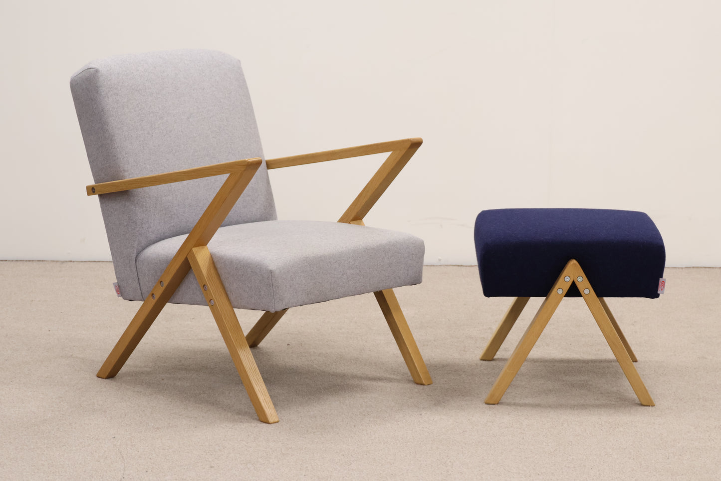 Designer Armchair & Footstool by Sternzeit
