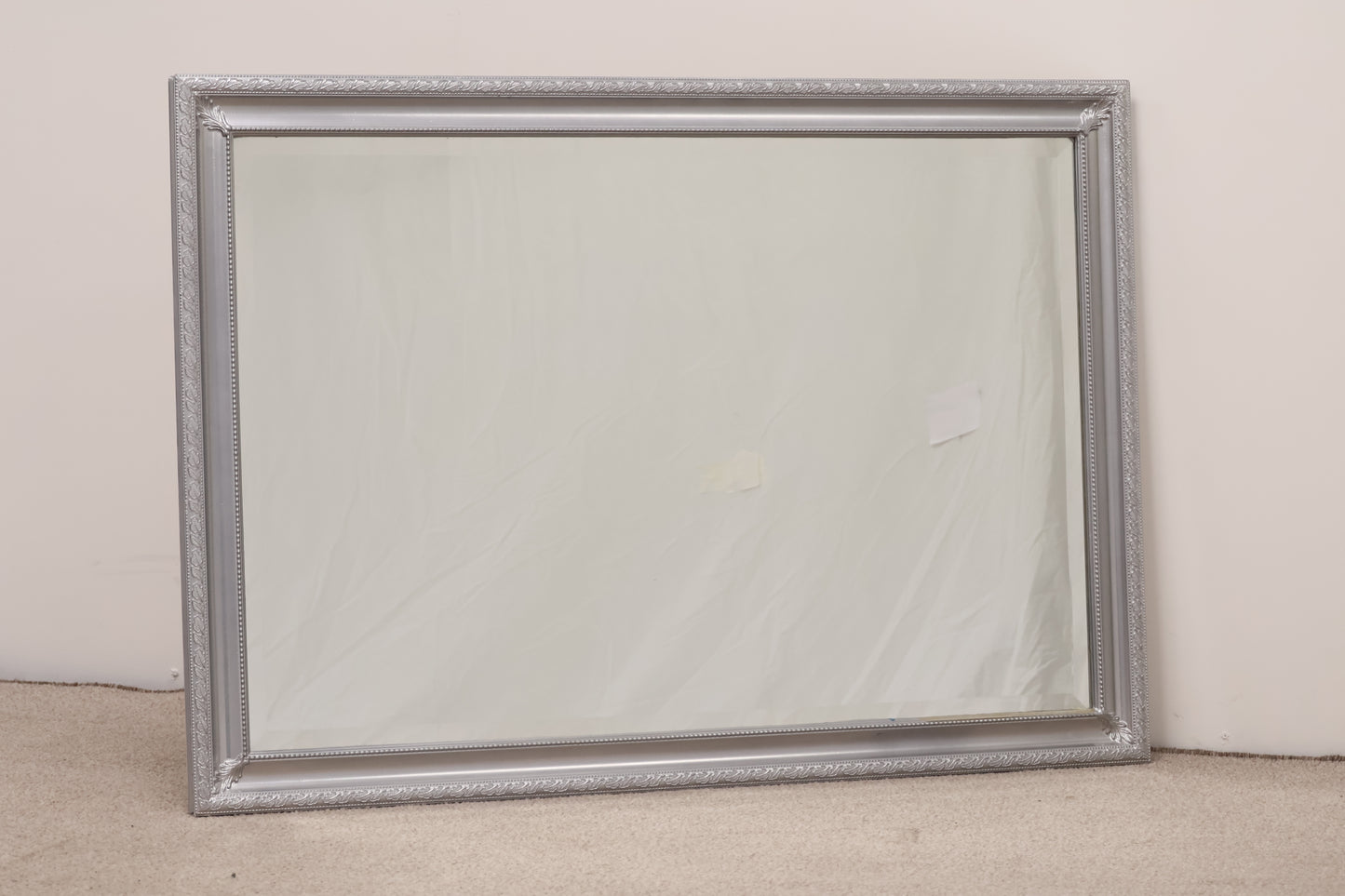 Silver Framed Mirror with Floral Detail