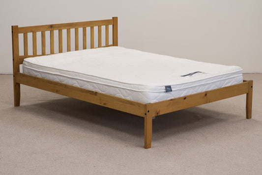 Pine Double Bed and Mattress