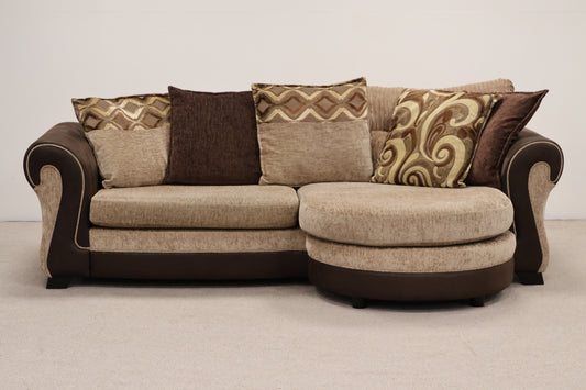 Beige Sofa with Chaise by DFS