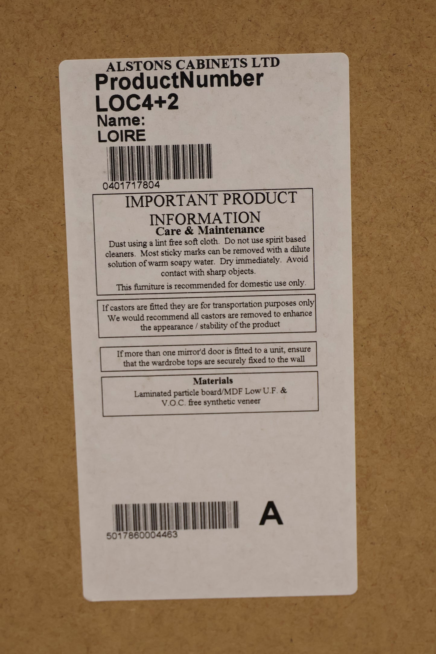 Tallboy by Alstons Furniture