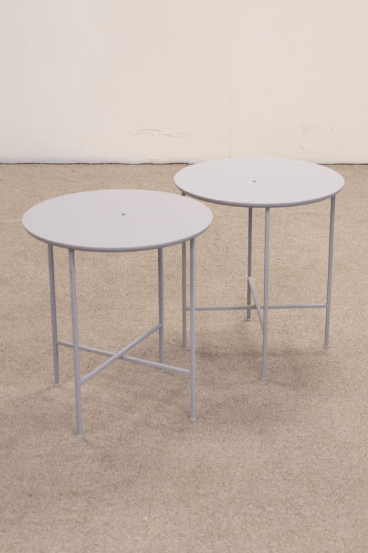 Set Of Circular Grey Side Tables