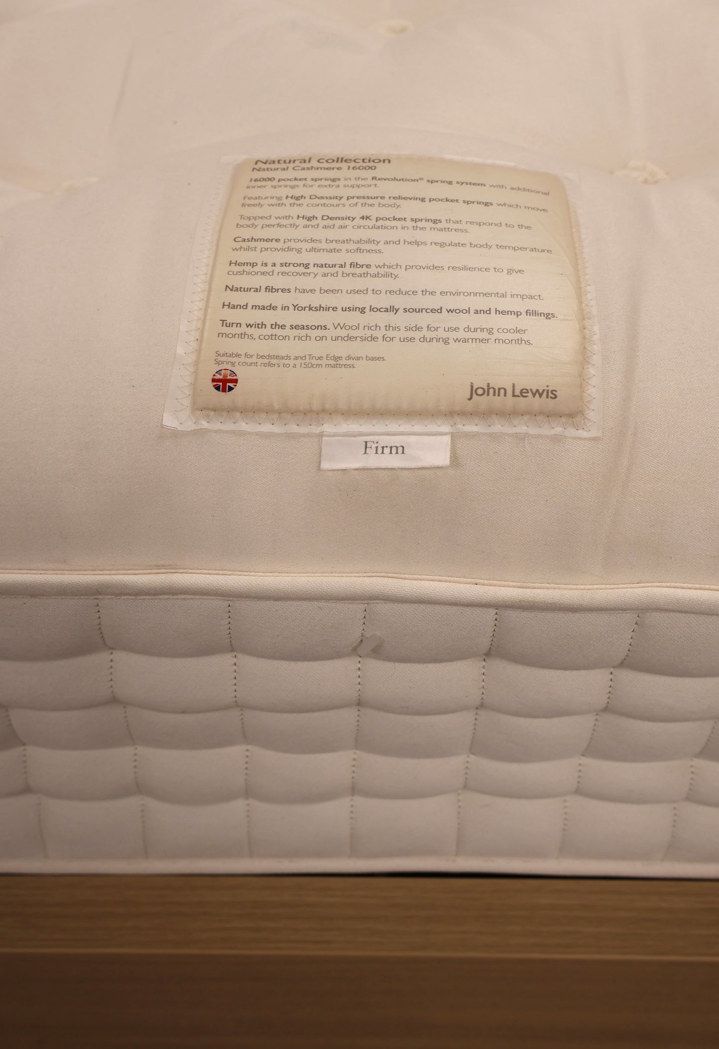 Super King Bed by Ikea with Natural Cashmere Mattress by John Lewis