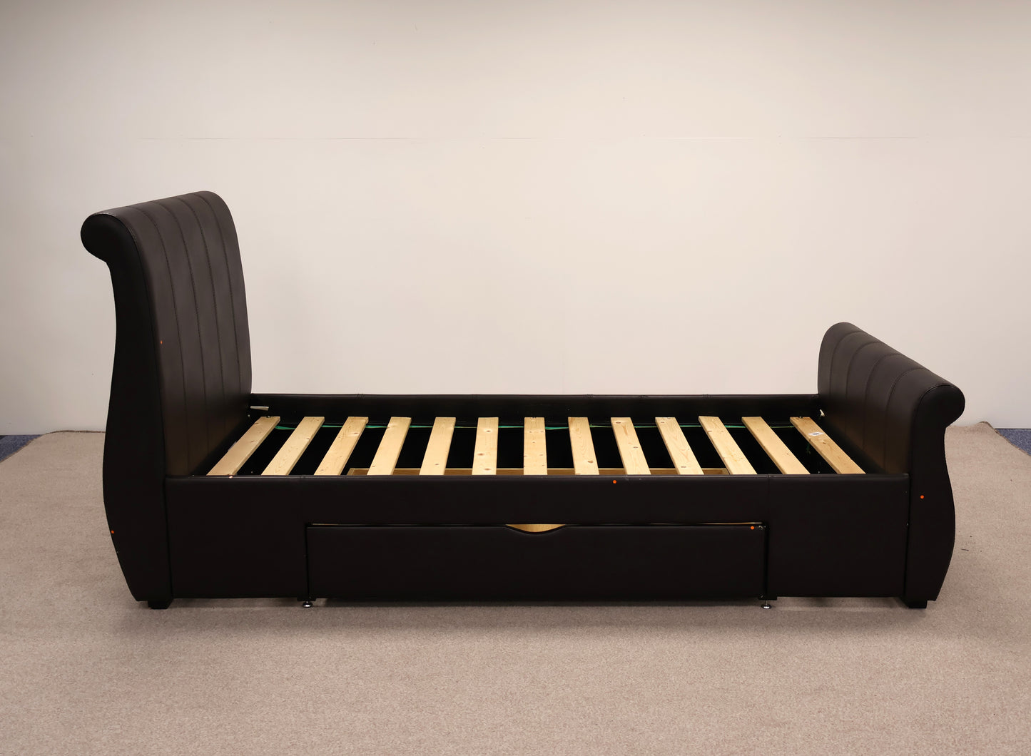 Single Faux Leather Bed with Mattress by Silent Night