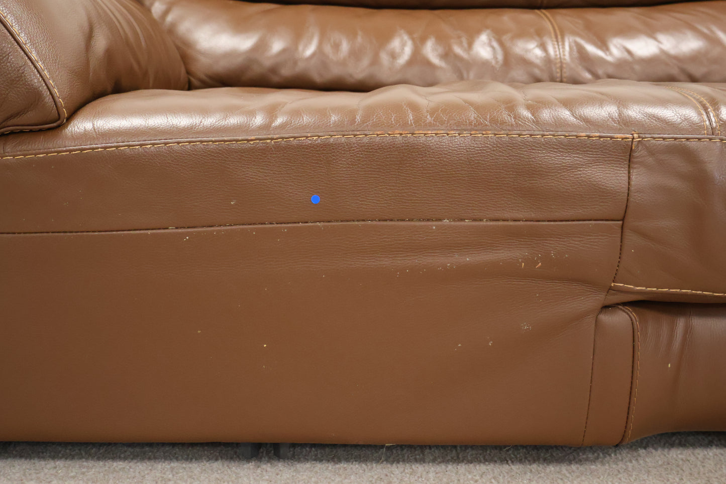 Brown Leather L-Shaped Corner Sofa