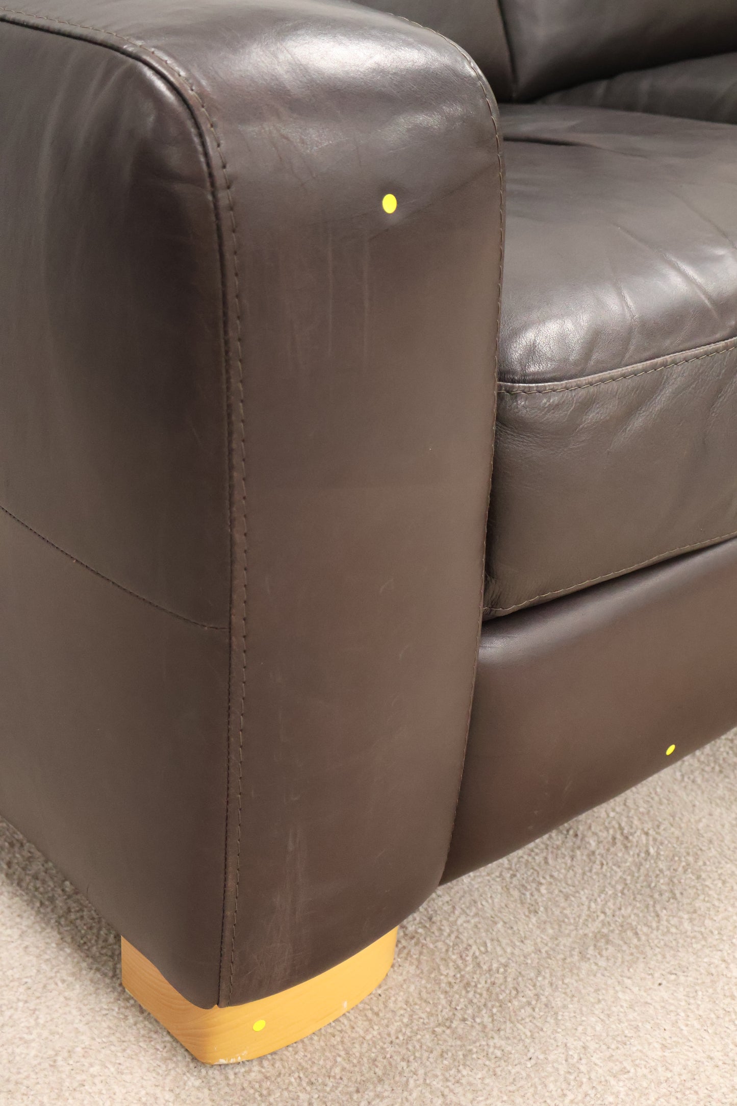 Dark Brown Leather Sofa