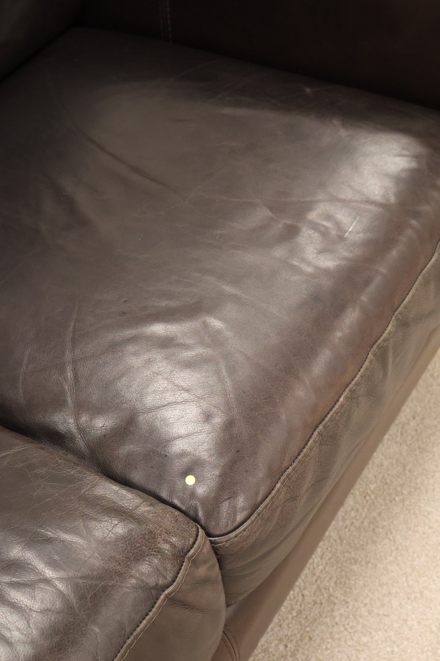 Dark Brown Leather Sofa