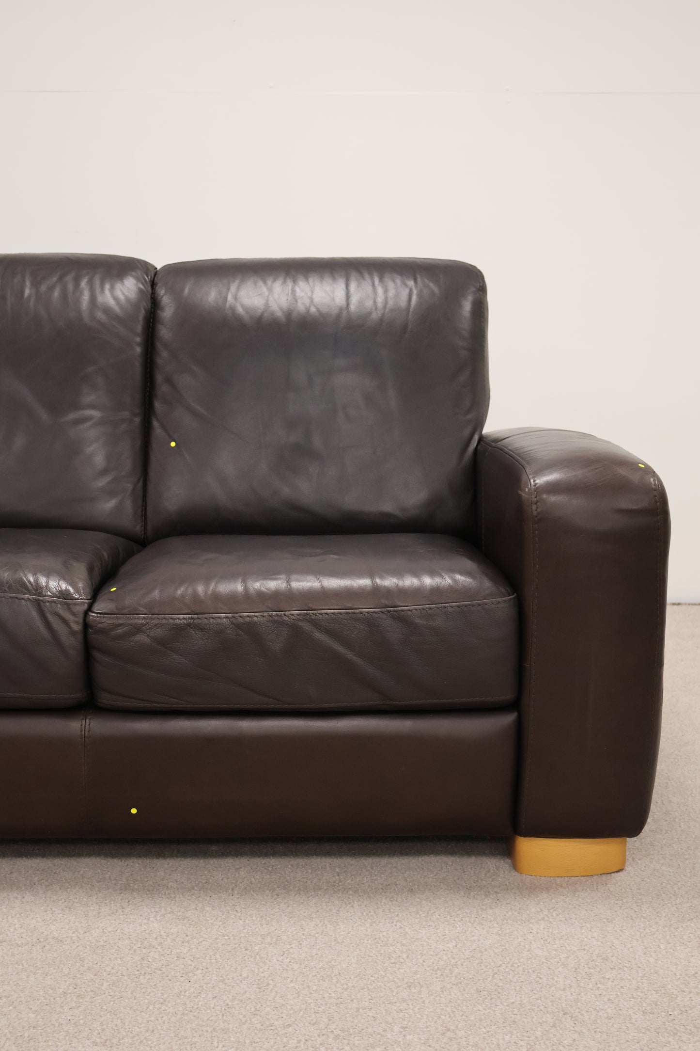 Dark Brown Leather Sofa