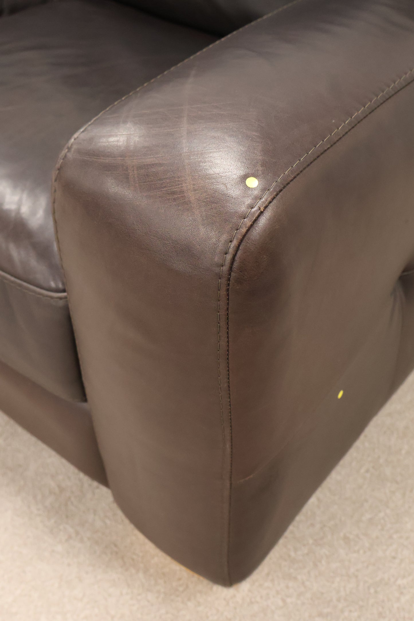 Dark Brown Leather Sofa