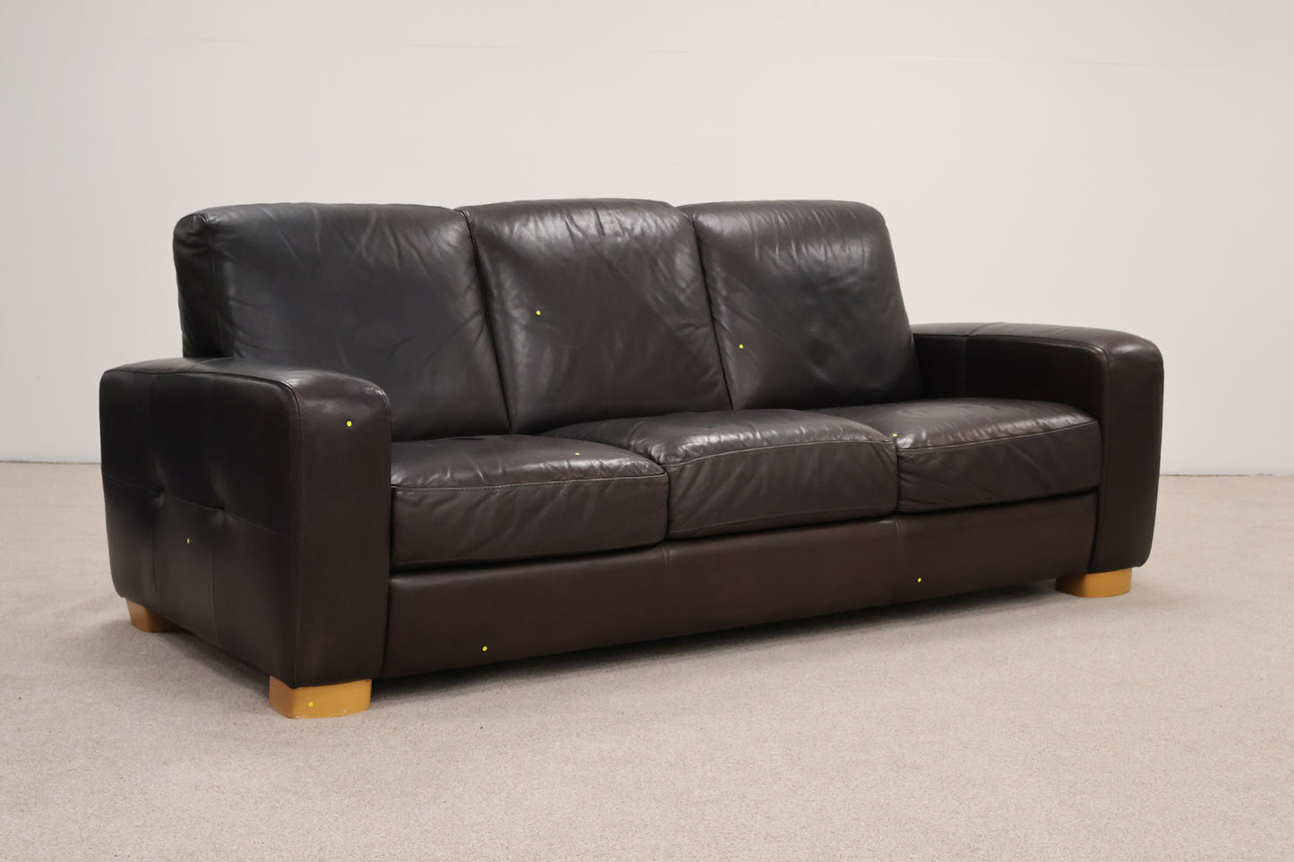 Dark Brown Leather Sofa