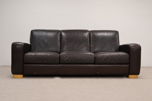 Dark Brown Leather Sofa