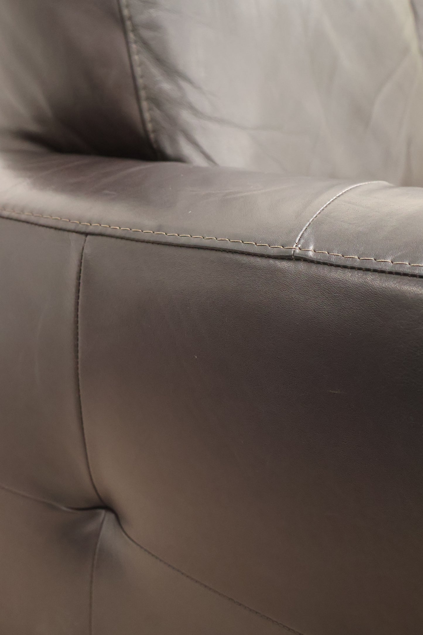 Dark Brown Leather Sofa