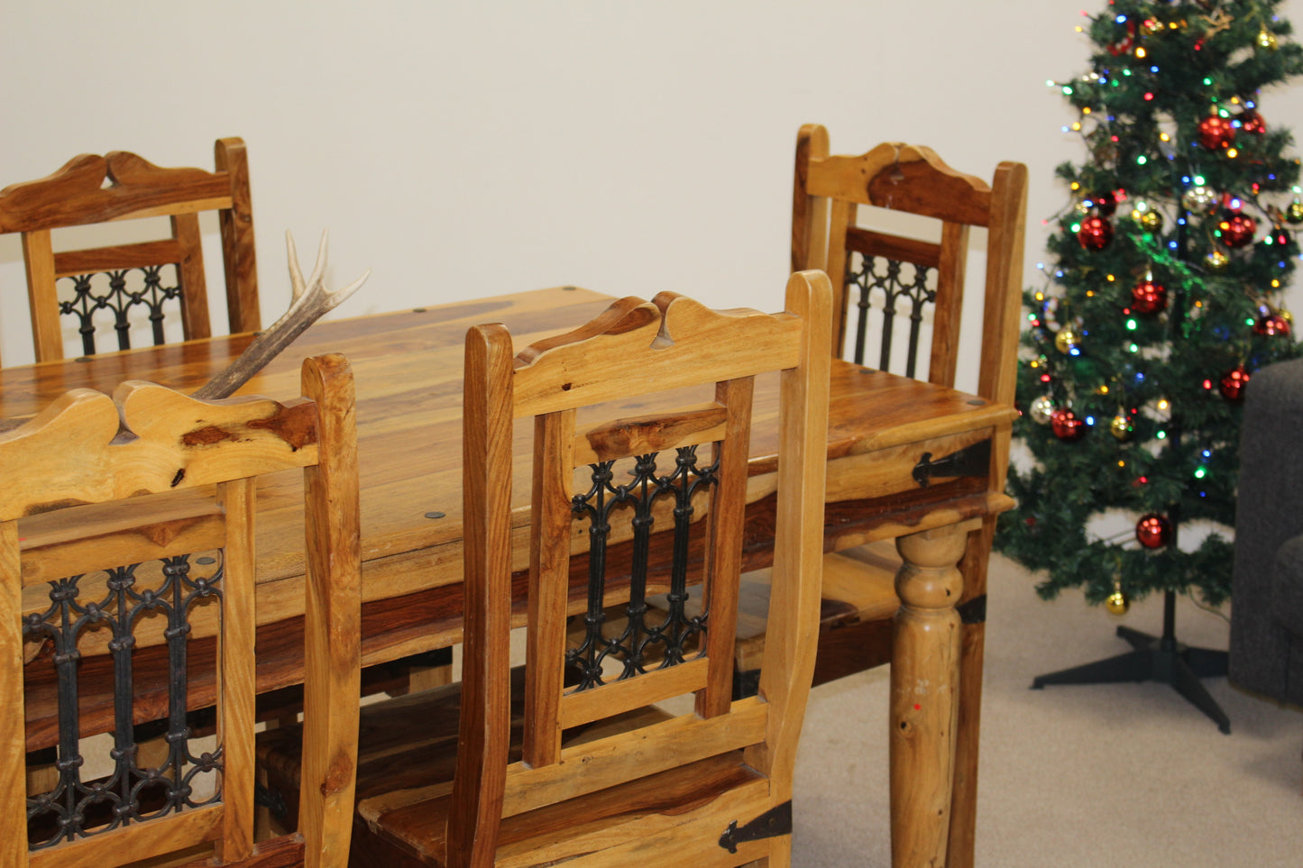 Solid Oak Table and Matching Chairs