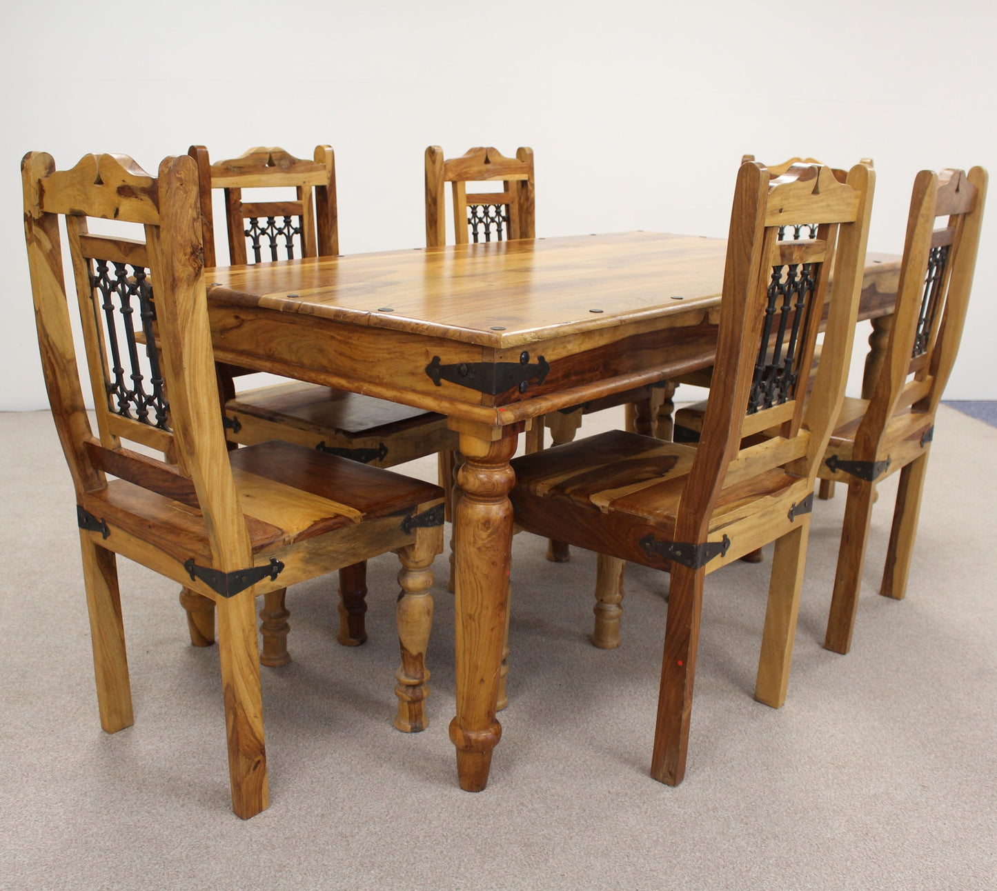 Solid Oak Table and Matching Chairs