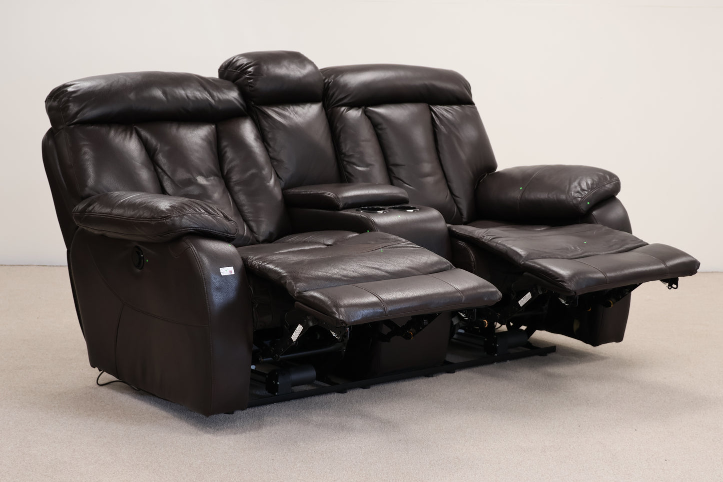 Leatherette Electric Recliner Sofa – 2 Seater with Console