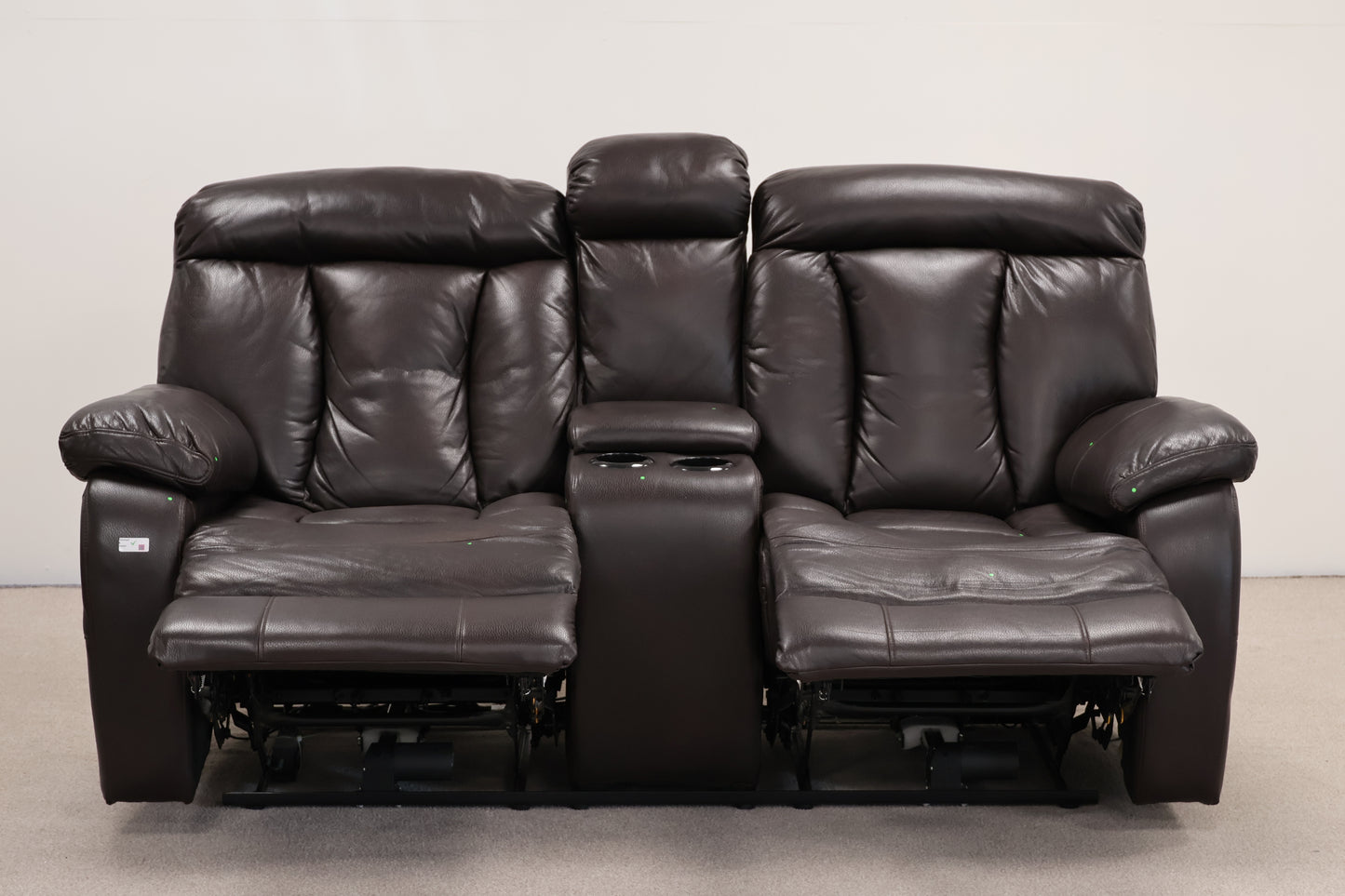 Leatherette Electric Recliner Sofa – 2 Seater with Console
