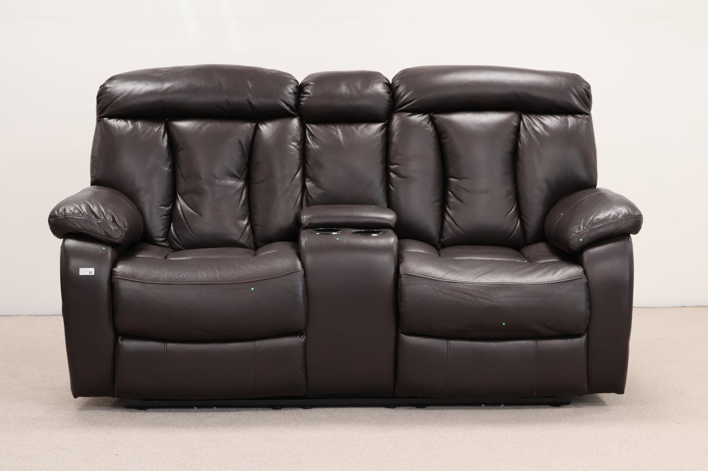 Leatherette Electric Recliner Sofa – 2 Seater with Console