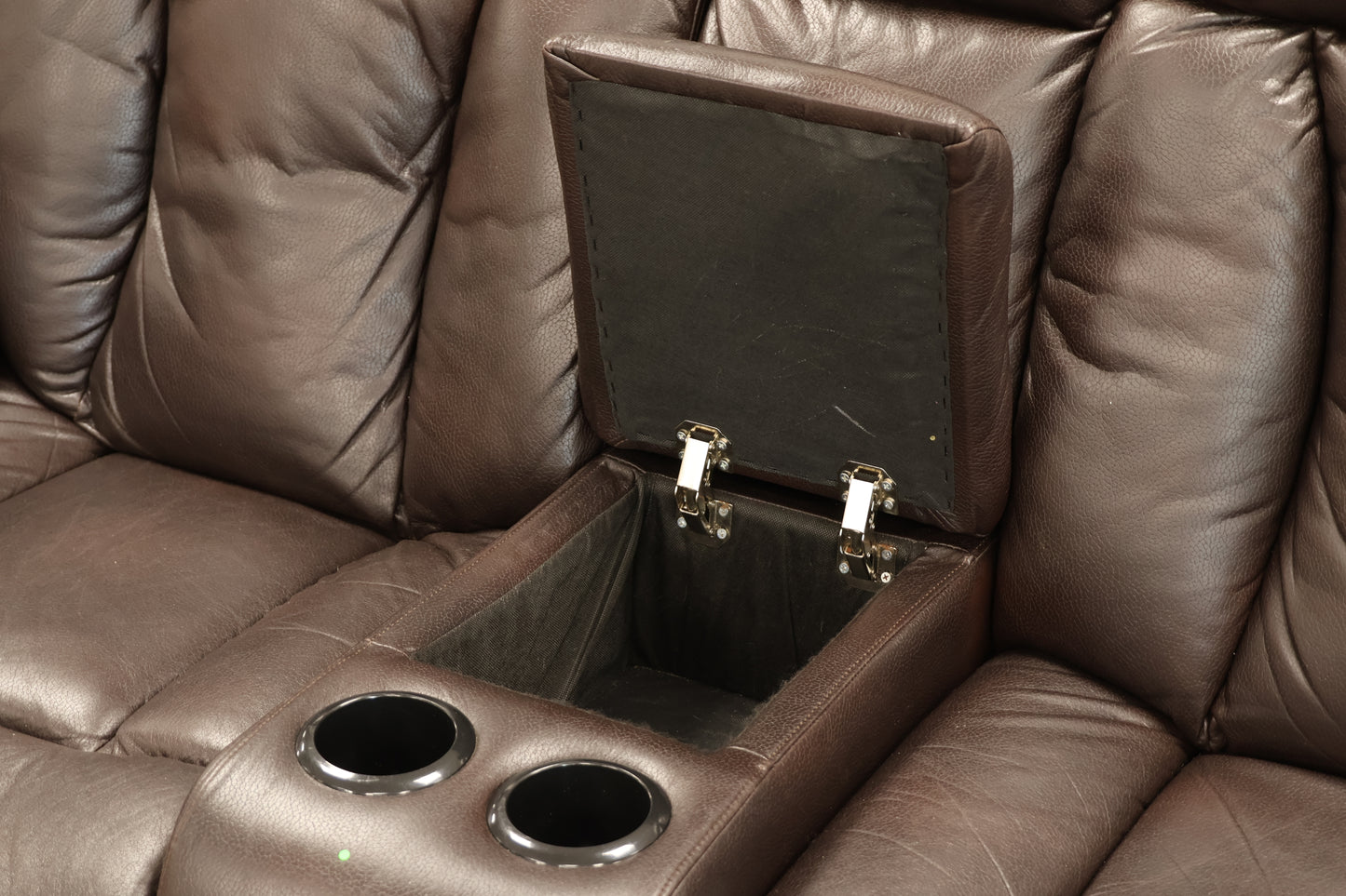 Leatherette Electric Recliner Sofa – 2 Seater with Console