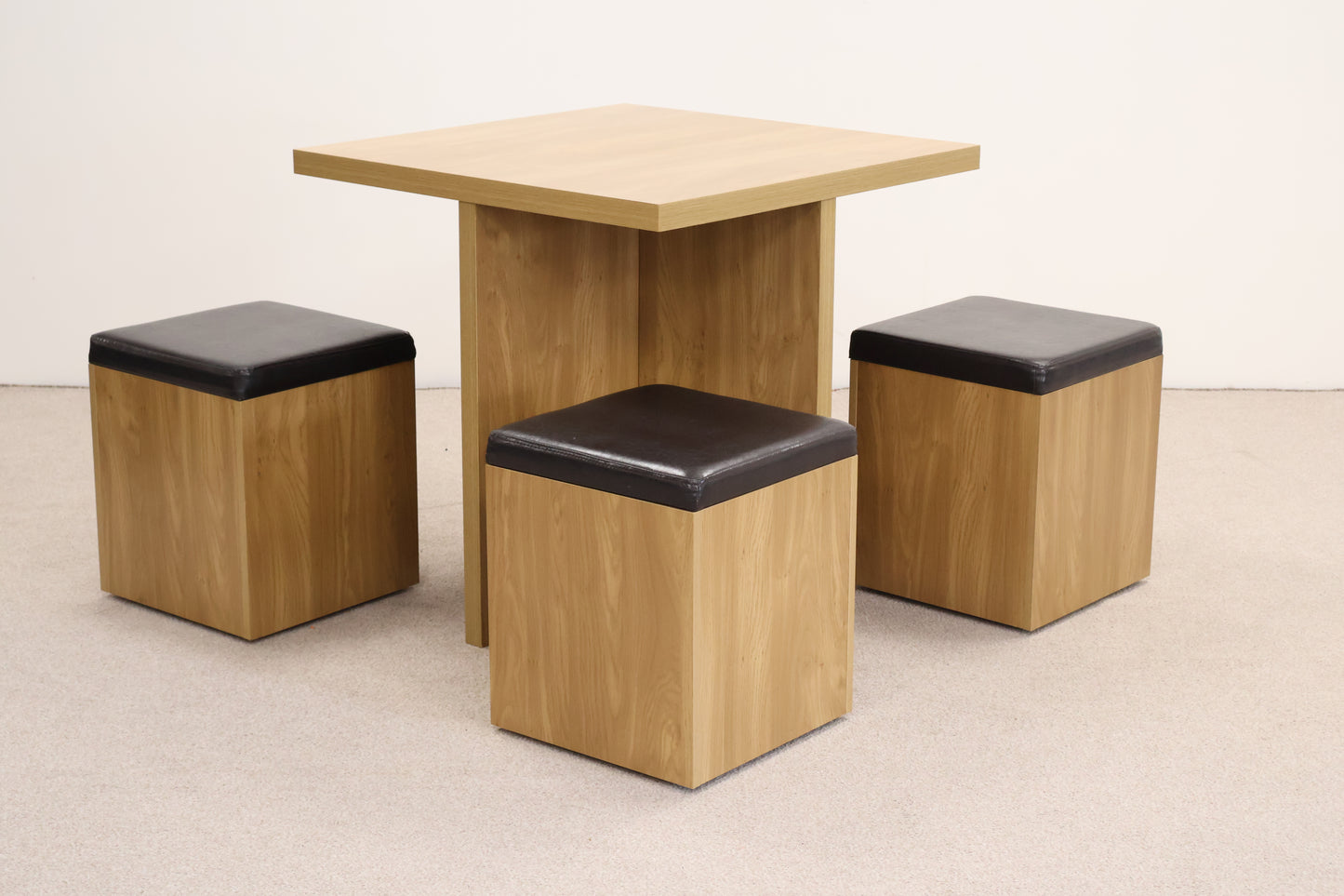 Square Table with Storage Seats