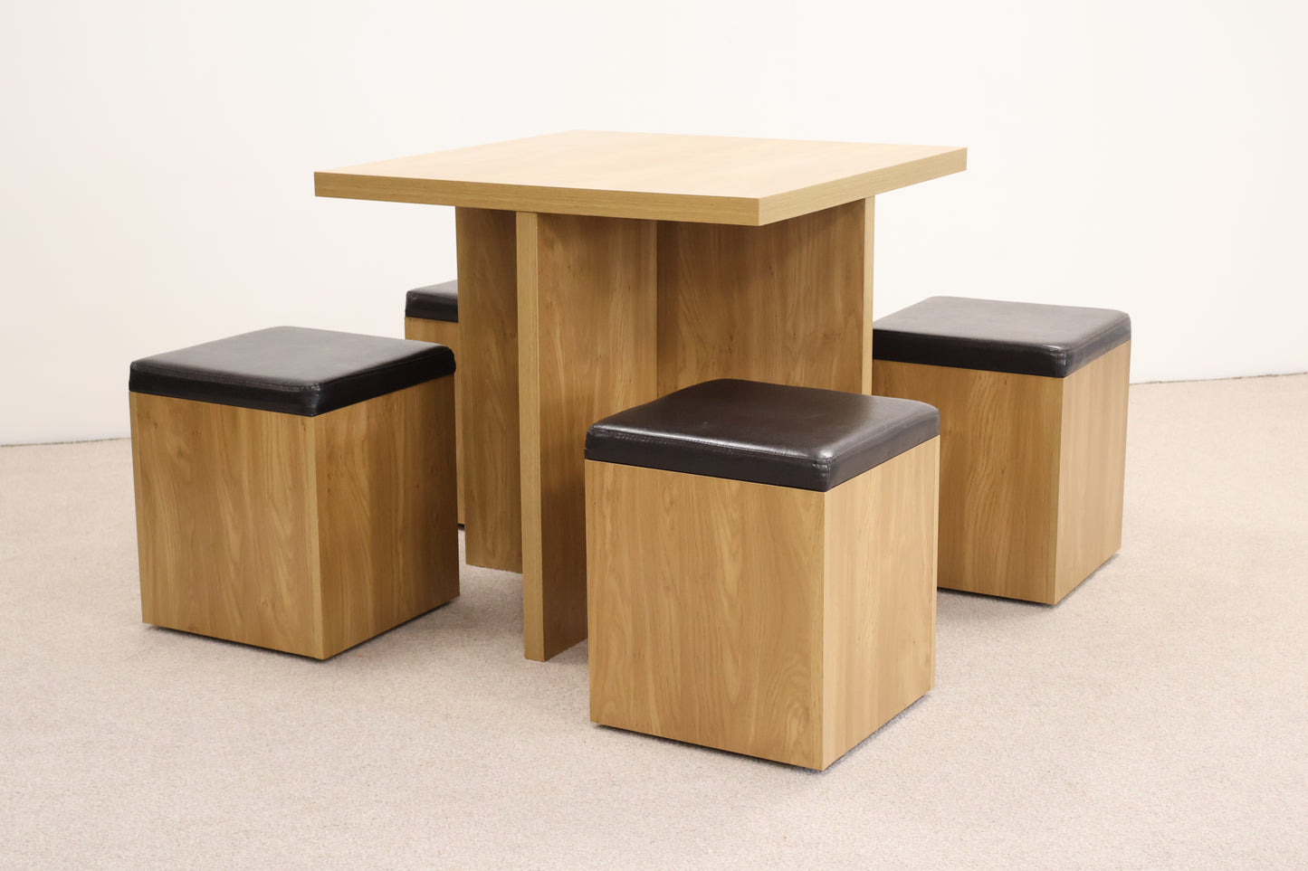 Square Table with Storage Seats