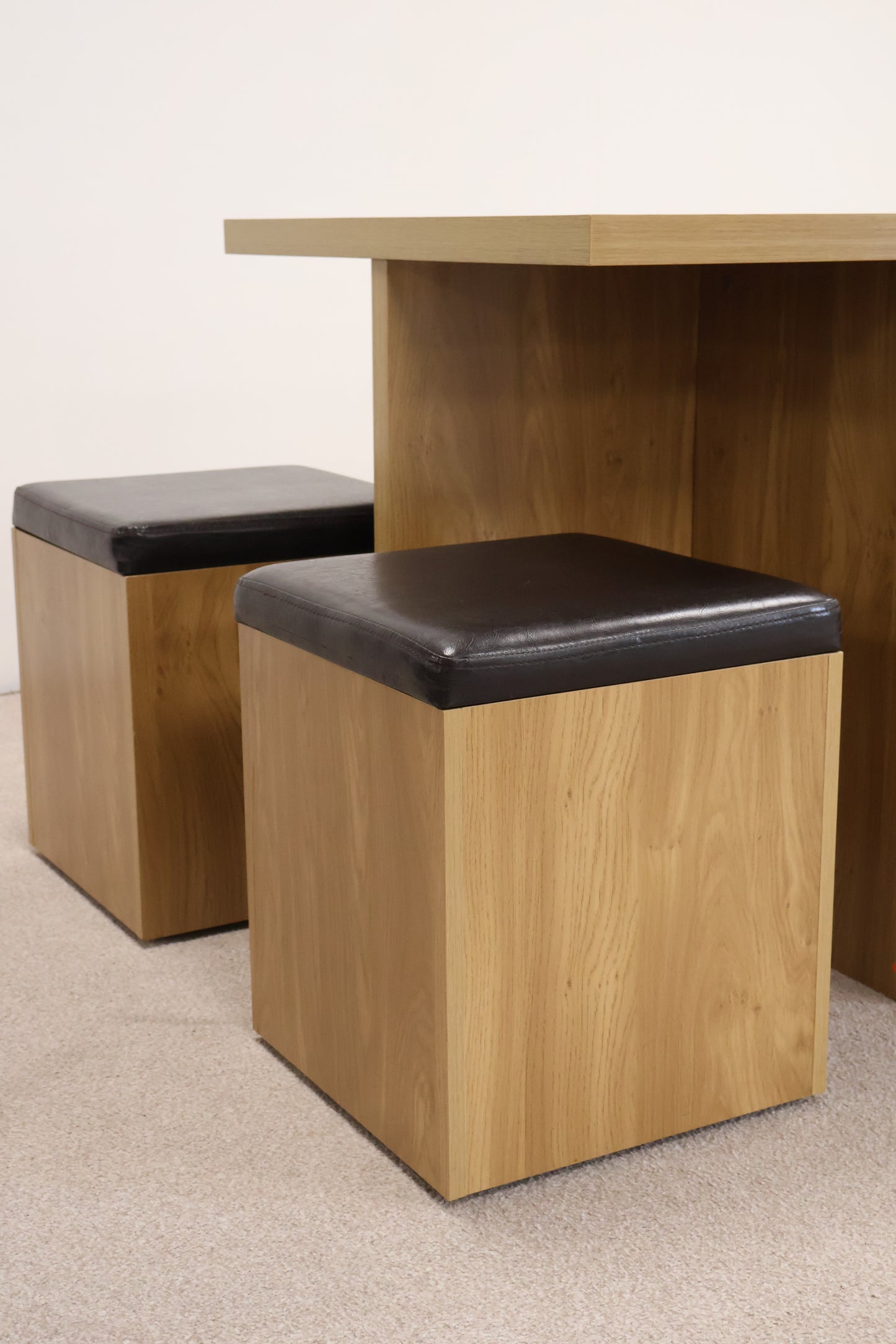 Square Table with Storage Seats