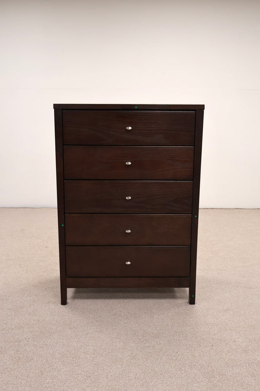 Dark Oak Veneer Chest of (5) Drawers