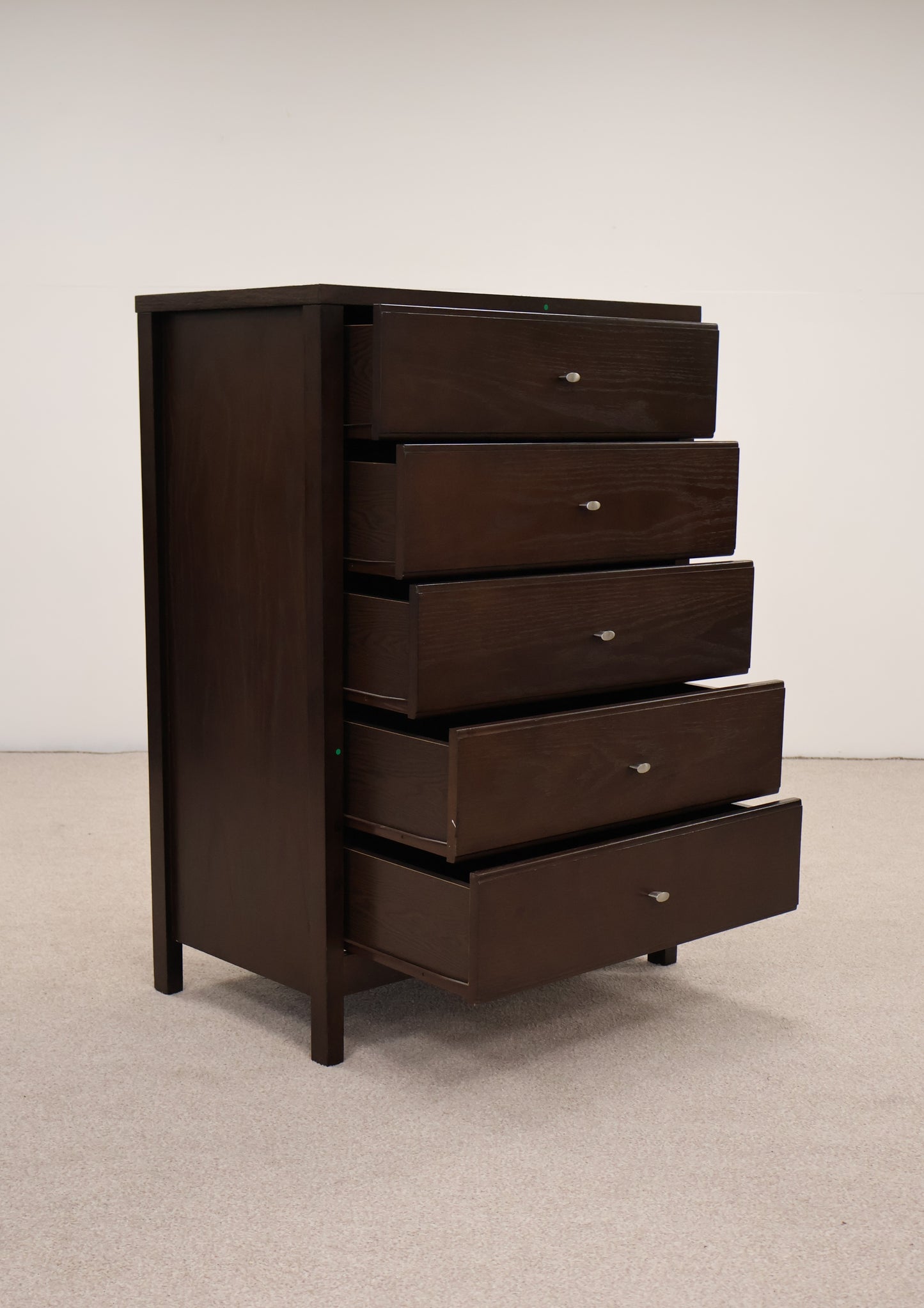 Dark Oak Veneer Chest of (5) Drawers