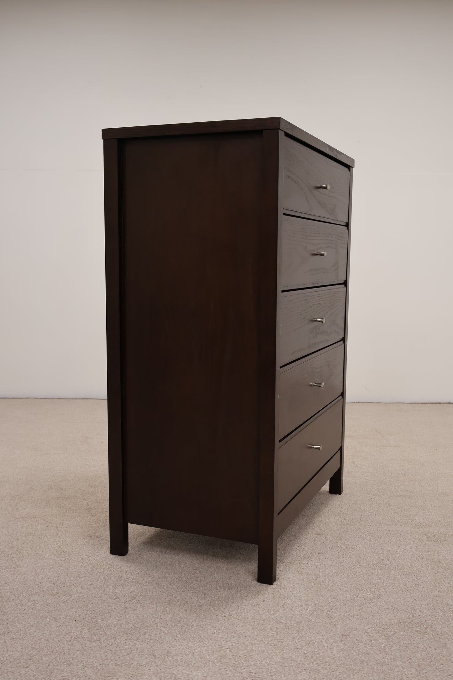 Dark Oak Veneer Chest of (5) Drawers