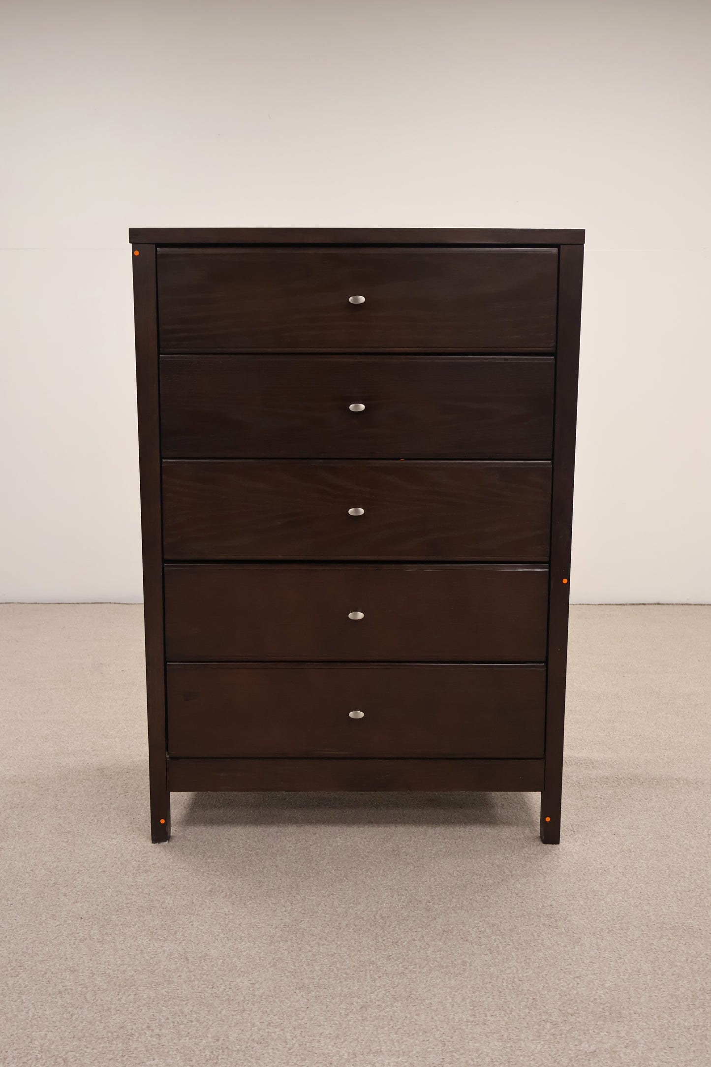 Dark Oak Veneer Chest of (5) Drawers