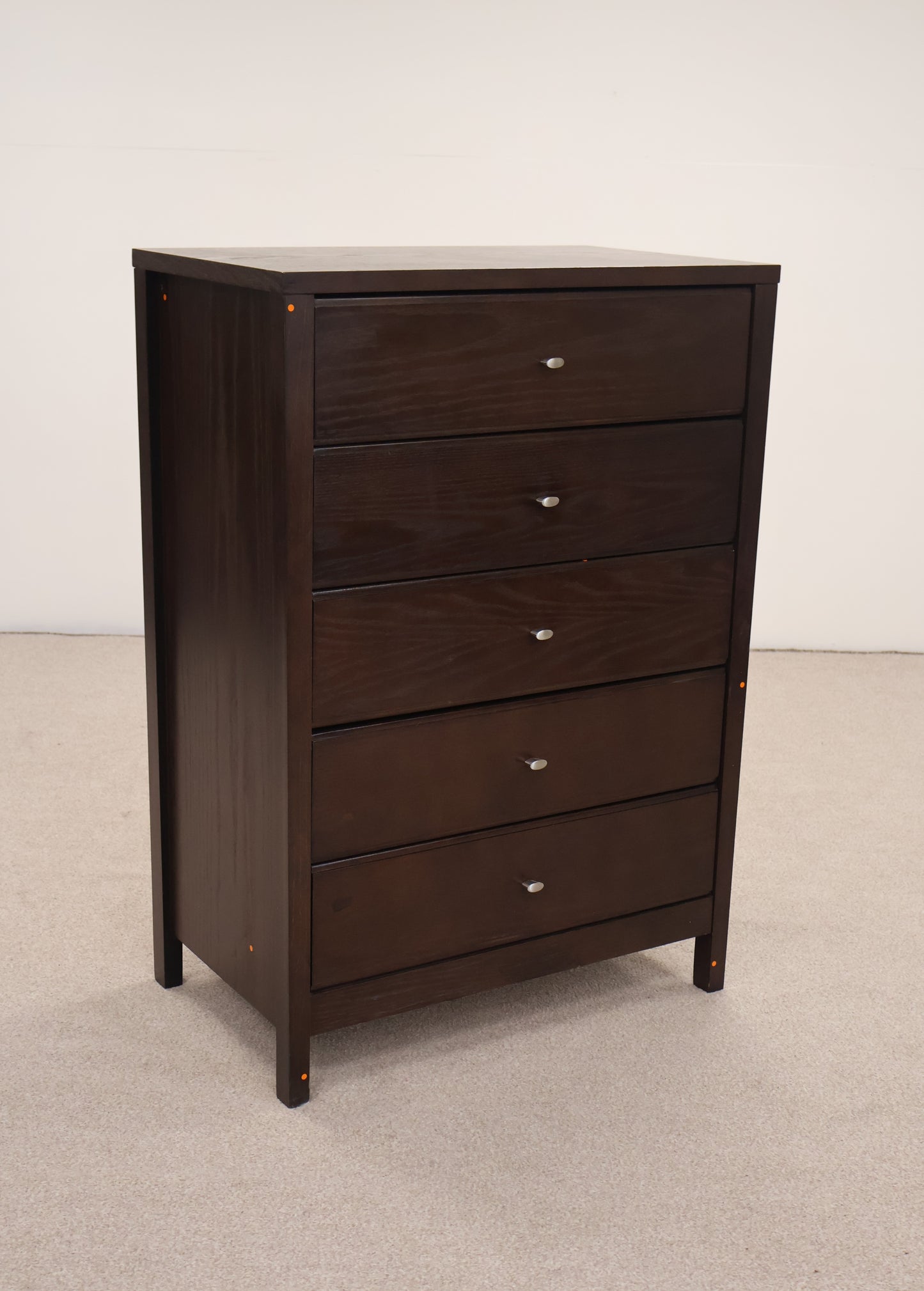 Dark Oak Veneer Chest of (5) Drawers