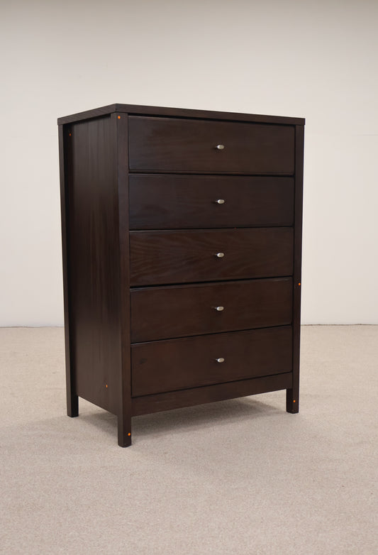 Dark Oak Veneer Chest of (5) Drawers