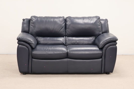 Dark Blue Leather Sofa
