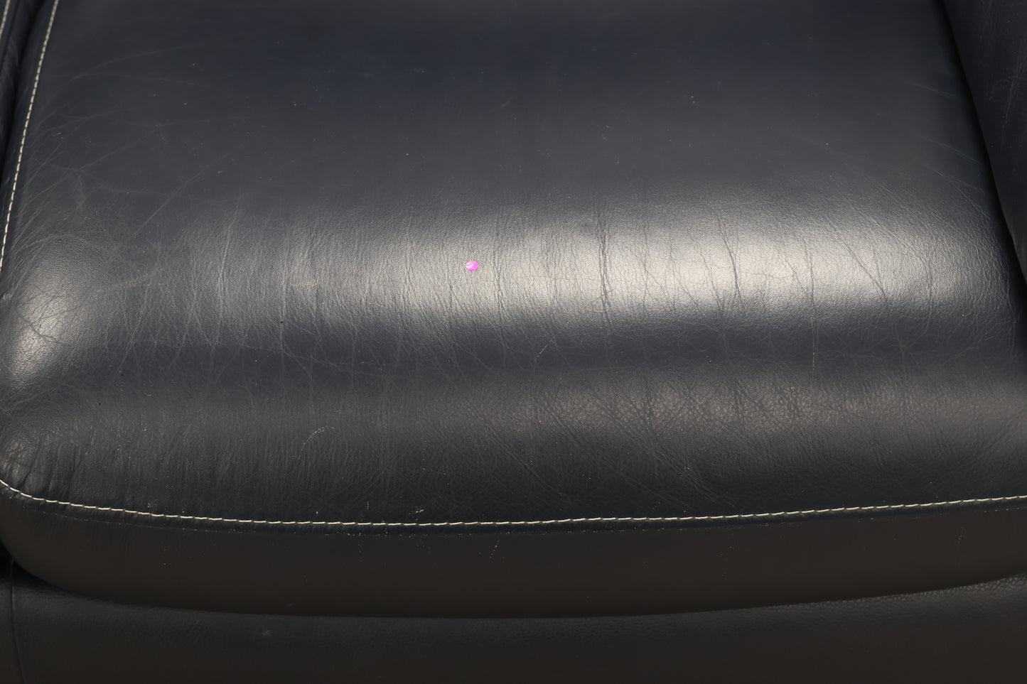 Dark Blue Leather Sofa