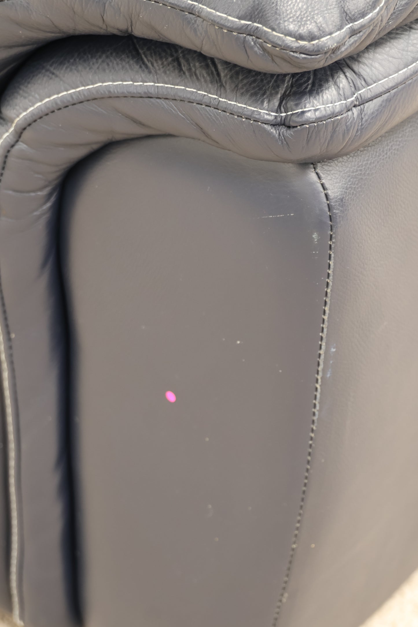 Dark Blue Leather Sofa