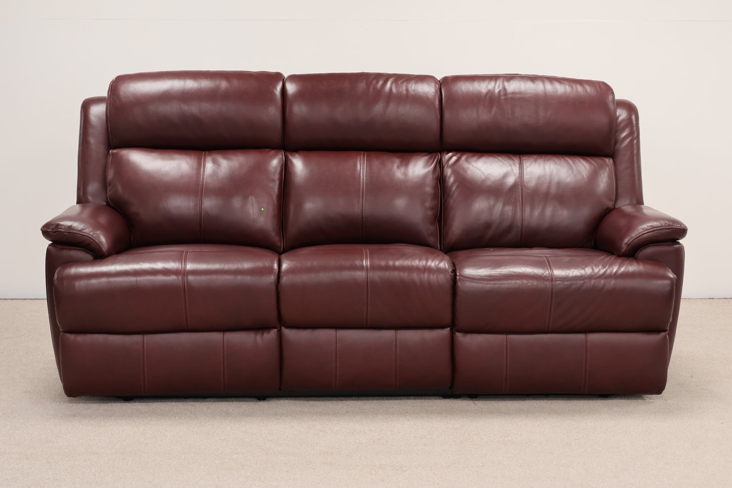 Classic Burgundy Electric Recliner Sofa – USB Charging Points