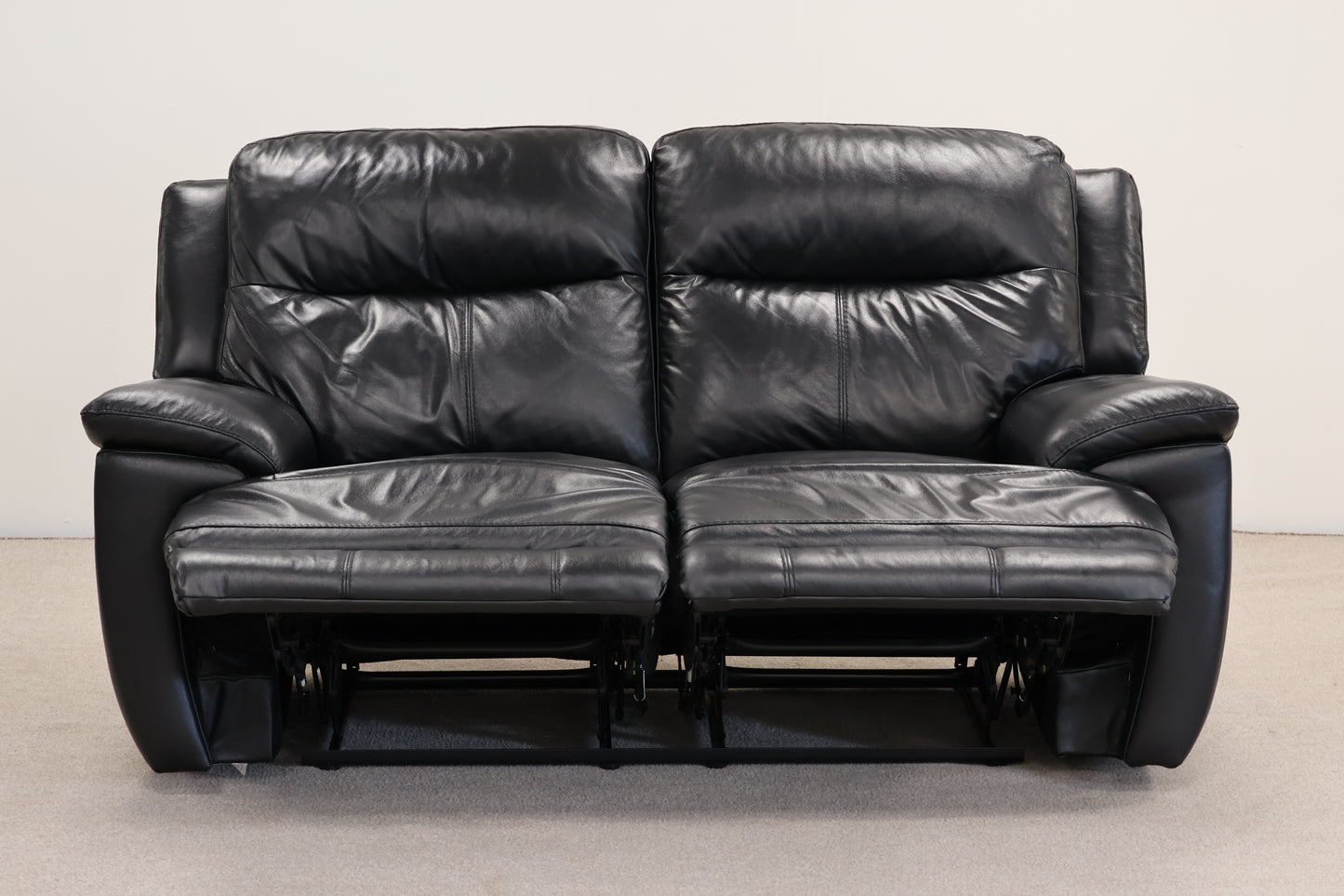 Black Leather Manual Recliner