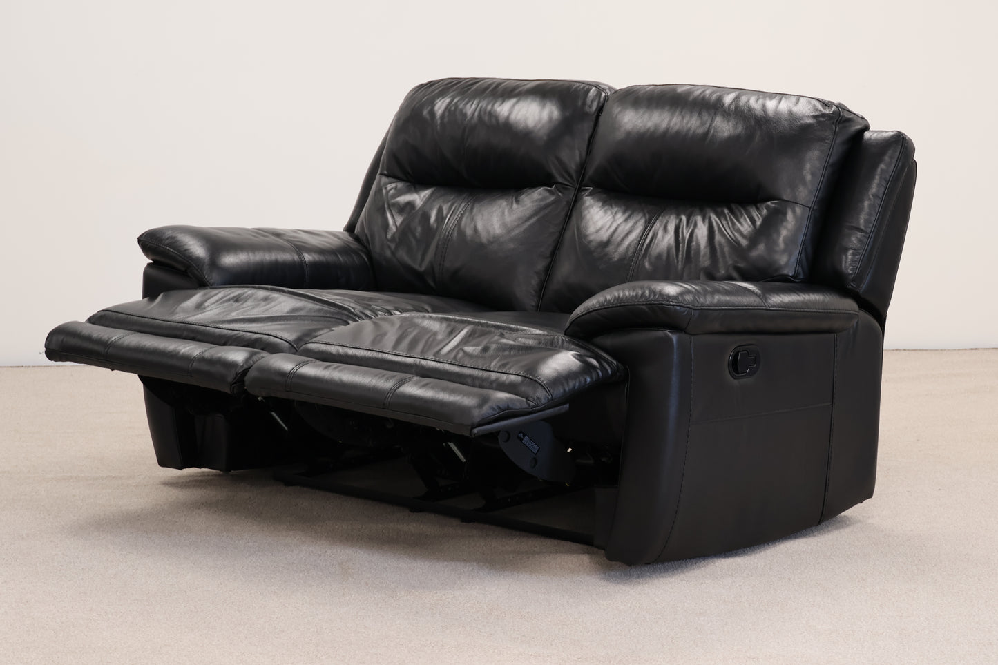 Black Leather Manual Recliner